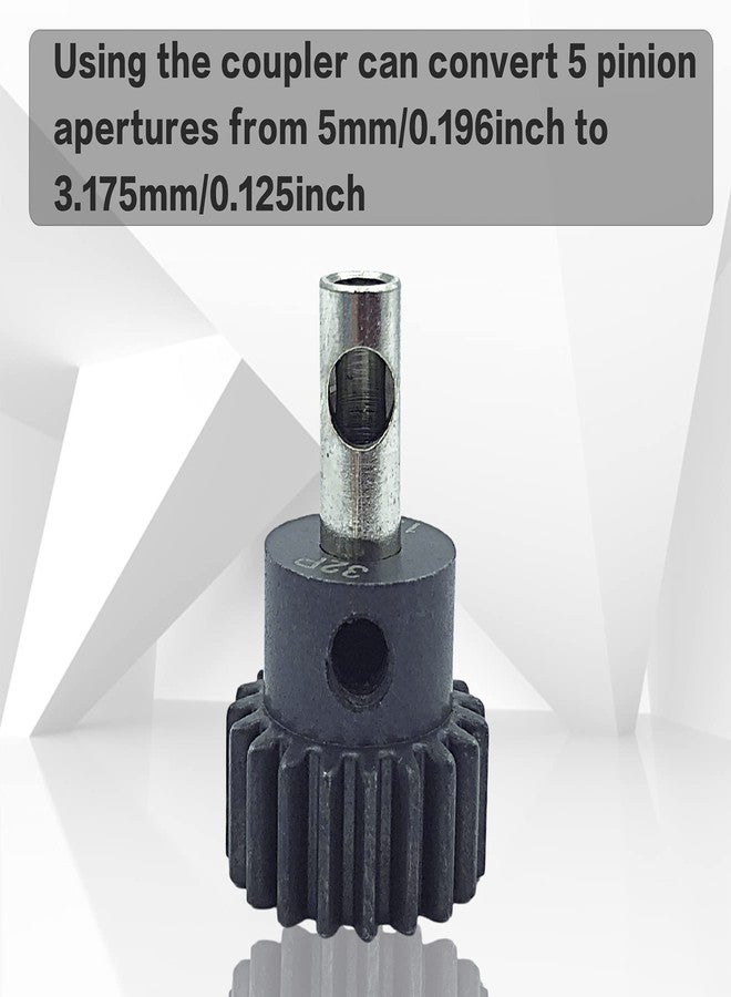 HOPLEX 32P 5mm Hardened Metal Pinion Motor Gear Set 13T 15T 17T 19T 21T with 3.175mm Coupler for RC Buggy Car Monster Truck - Image 2